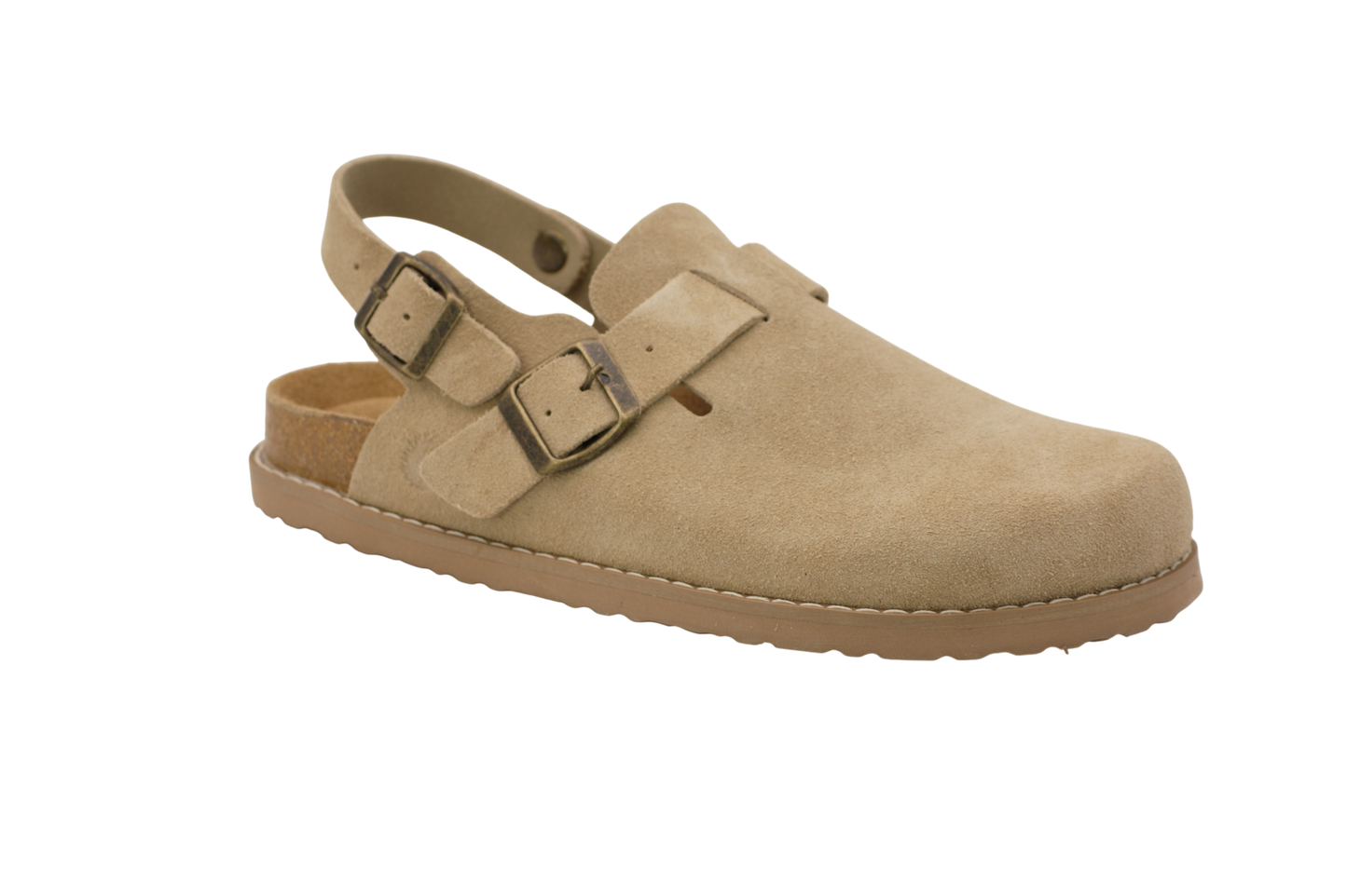 3122 | Clogs de camurça com fivelas