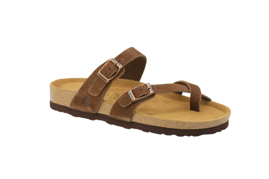 3130 | Chinelo de camurça com fivelas
