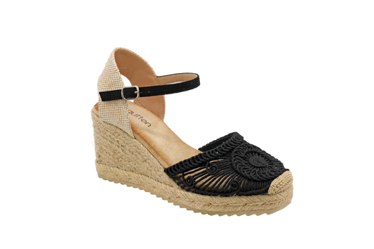 2074 | Embroidered wedge espadrille