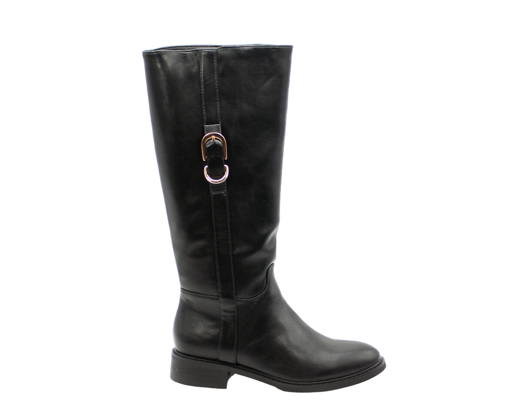 185 | Bota Cavaleira Com Aplique Dourado