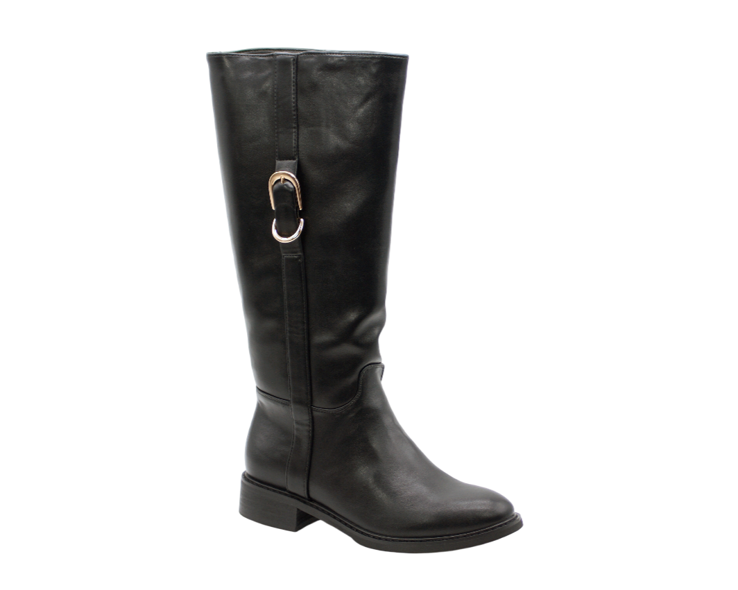 185 | Bota Cavaleira Com Aplique Dourado