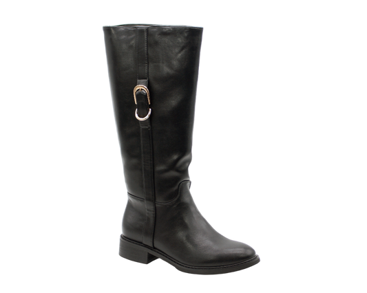 185 | Bota Cavaleira Com Aplique Dourado