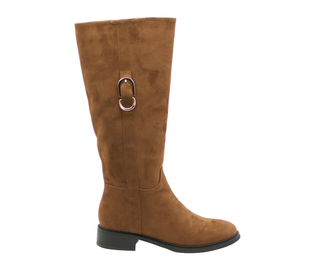 185 | Bota Cavaleira Com Aplique Dourado